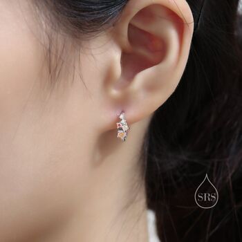 Sterling Silver Star Constellation Ab Cz Hoop Earrings, 5 of 9