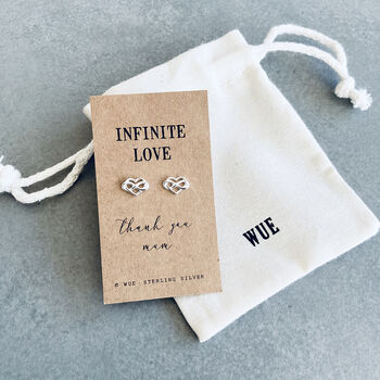 Infinite Love Mum Silver Earrings, 3 of 3