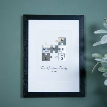 Metallic Family Puzzle Pieces A5 Print, 4 of 5