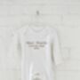 'Mini' Pregnancy Announcement Embroidered Babygro Sleepsuit, thumbnail 1 of 3