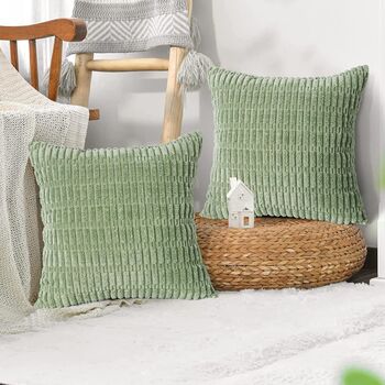 Set Of Two Corduroy Cushion Covers Throw Pillow Covers, 10 of 11