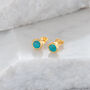 Birthstone Stud Earrings December: Turquoise And Silver, thumbnail 2 of 6