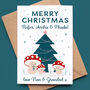 Kids Christmas Card With Cute Toadstools, thumbnail 1 of 5
