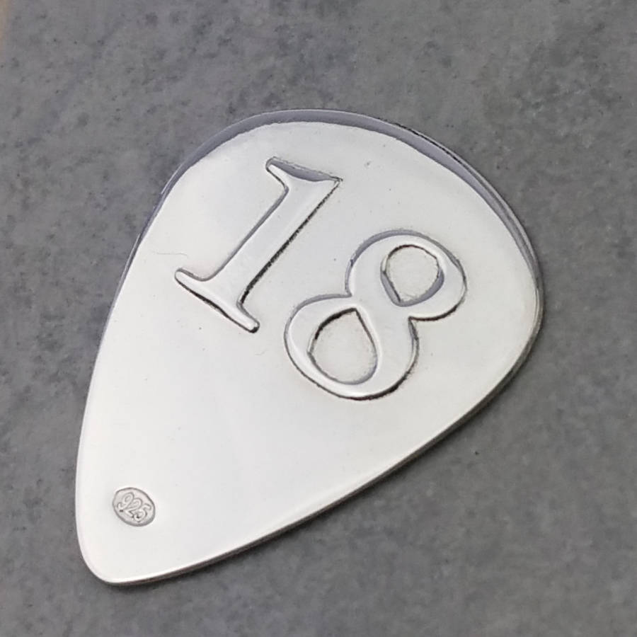 Personalised Silver 18th Birthday Plectrum, 1 of 6