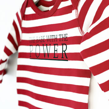 'The Babe With The Power' Stripy Romper, 2 of 3