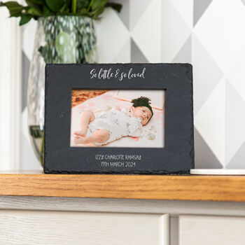 Personalised So Little And So Loved Slate Photo Frame, 2 of 4