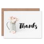 Rose Flower Bouquet In Jug Thank You Card, thumbnail 1 of 4