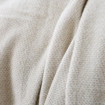 Extra Large Beige And Cream Wool Throw, 2 of 4