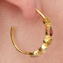 Multi Gemstone Silver Gold Plated Stud Hoops, thumbnail 6 of 12