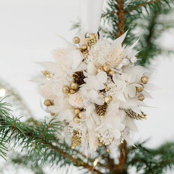 Gold Dried Flower Christmas Bauble Decoration, 4 of 4