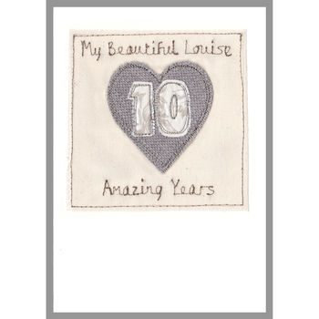 Personalised 10th Tin Wedding Anniversary Card, 11 of 12