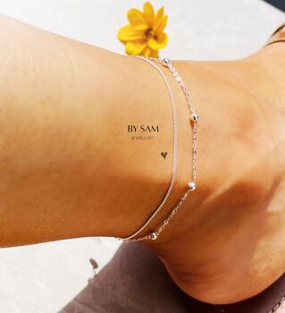 Sterling Silver Ankle Bracelet, 2 of 6