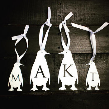 Personalised Initial Penguin Decoration, 3 of 3
