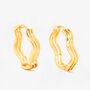 Nami 18 K Gold Plated Wave Hoop Earrings, thumbnail 3 of 5