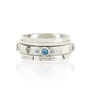 Blue Topaz Trikona Peace Sterling Silver Spinner Ring, thumbnail 3 of 7