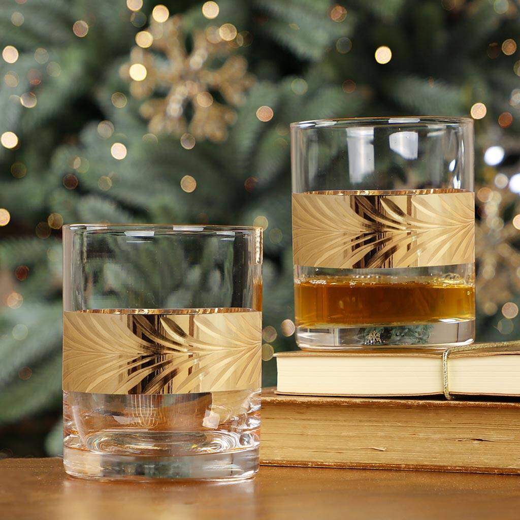 christmas double old fashioned glasses