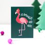 Funny Flamingo Christmas Card, thumbnail 2 of 3