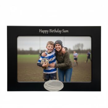 Personalised Rugby Ball Photo Frame, 4 of 8