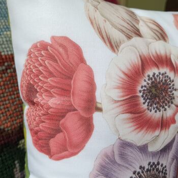 Anemone Flower Print Decorative Cushion, 3 of 6
