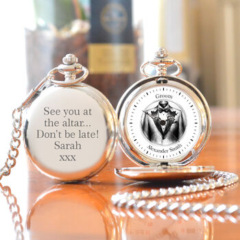 Personalised Pocket Watch For The Groom, 2 of 4
