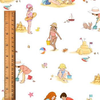 At The Seaside White Organic Cotton Fabric, 2 of 2