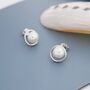 Genuine Freshwater Pearl And Circle Stud Earrings, thumbnail 5 of 12