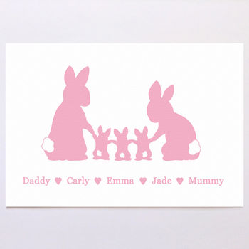 Personalised Rabbit Family Print, 4 of 7