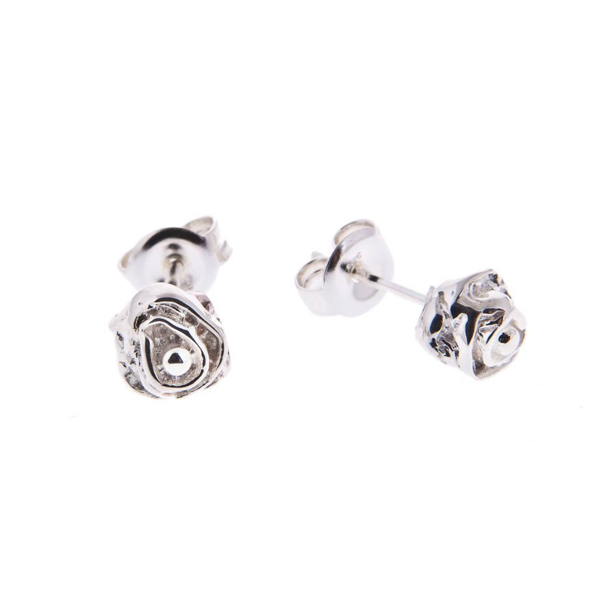 Delicate Silver Rose Stud Earrings By Taylor Black | notonthehighstreet.com