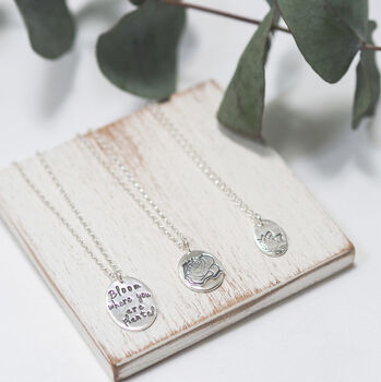 Locket Style Birth Flower Necklace, 4 of 9