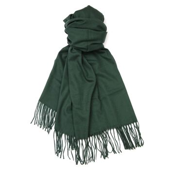 Forest Green Tassel Scarf, 3 of 5