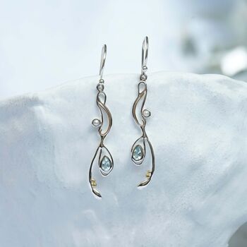 Blue Topaz And Pearl Drop Earrings, 4 of 9