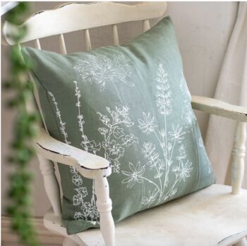 Garden Flowers Linen Cushion, 3 of 6