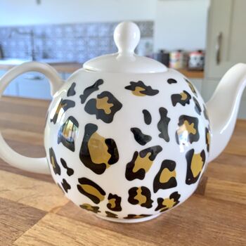 Personalised Leopard Print Teapot, 4 of 4