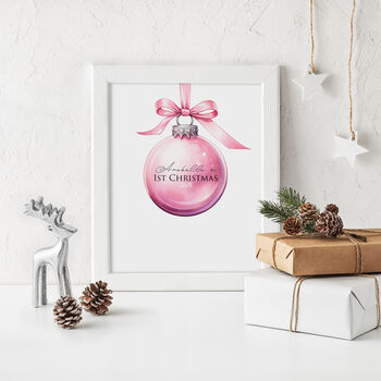 Personalised Bauble 1st Christmas Print For Baby, 3 of 3