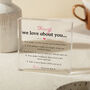 Personalised 'Things I Love About You' Acrylic Block, thumbnail 3 of 4