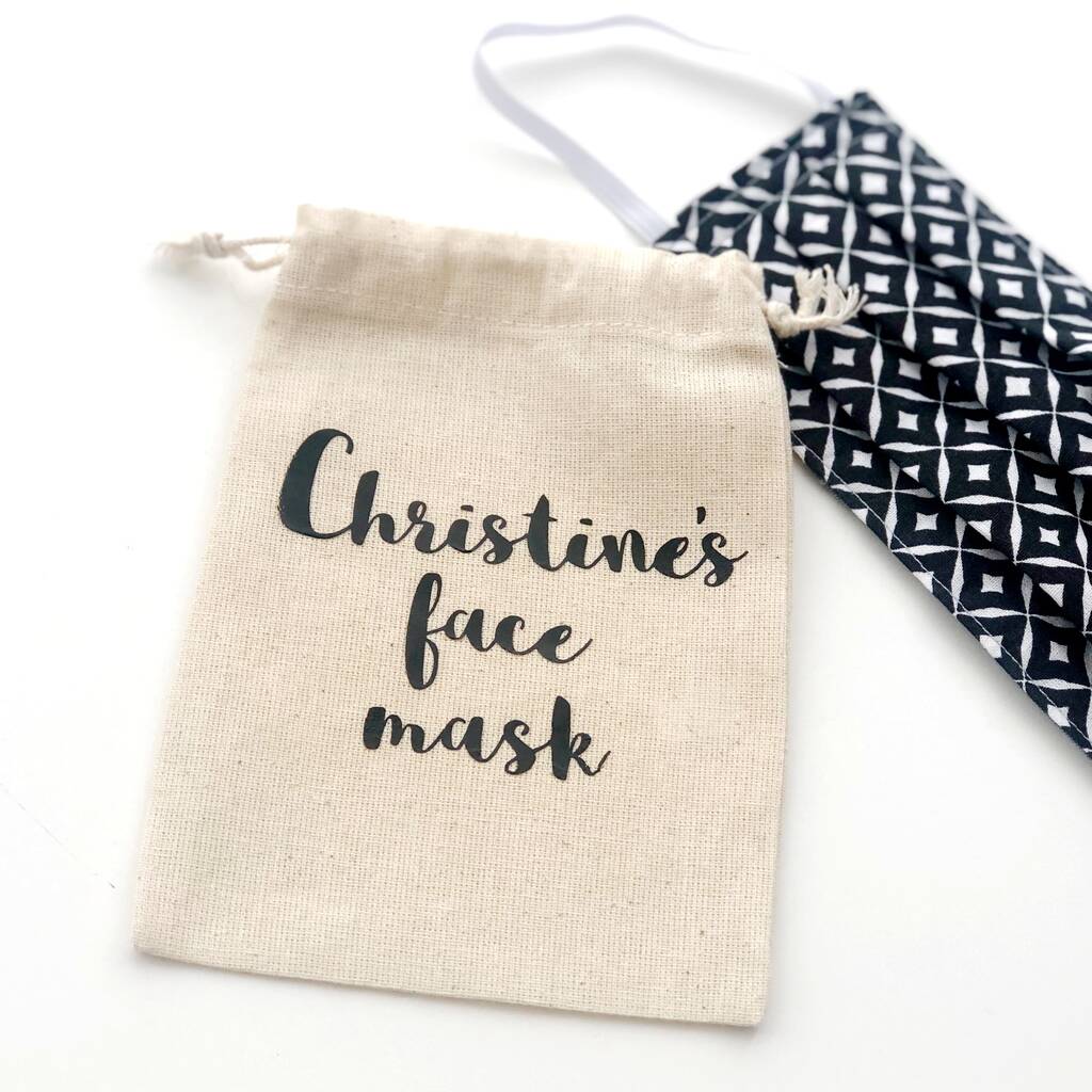 Personalised Face Mask Bag By Jayne Tapp Design