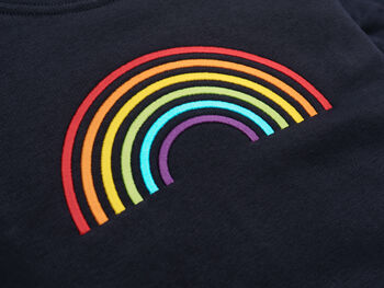 'Dreamer' Rainbow Embroidered Adult Organic Sweatshirt, 4 of 4