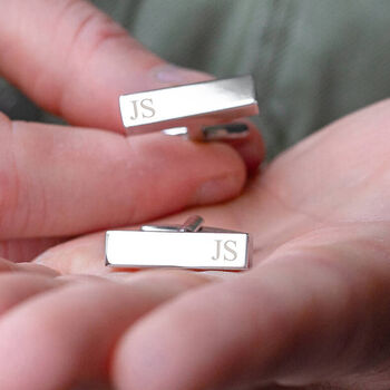 Personalised Initial Bar Cufflinks, 4 of 12