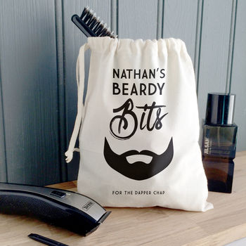 Men's Personalised 'Beardy Bits' Canvas Bag, 2 of 7