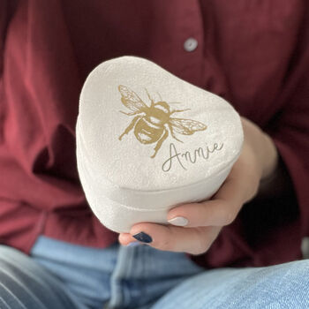 Personalised Heart Jewellery Box With Bee Design, 3 of 3