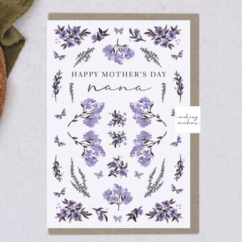 Happy Mother's Day Nana Purple Floral Card, 2 of 2
