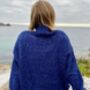 The Coco Wool And Organic Cotton Sweater In Navy Blue, thumbnail 4 of 4