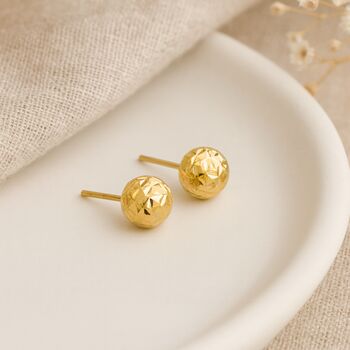 9ct Yellow Gold Diamond Cut Micro Ball Stud Earrings – 4mm, 6 of 8