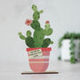 Personalised Wooden Card, Cactus, thumbnail 1 of 5