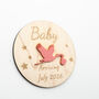 Modern Maple Acrylic Pregnancy Announcement Stork Sign, thumbnail 5 of 12