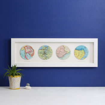 Four Map Circles Personalised Anniversary Gift, 2 of 4