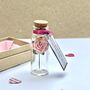 Tiny Pink Rose In A Bottle Personalised Mother’s Day Gift, thumbnail 4 of 12