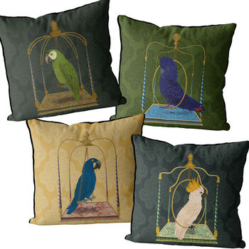 Tropical Cushion Blue Parrot On Green, Multiple Cols, 8 of 9