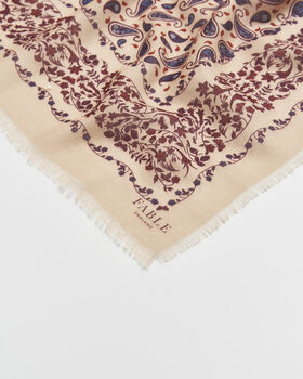 Paisley Folk Caramel Square Scarf, 5 of 5