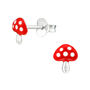 Tiny Sterling Silver Toadstool Earrings In A Gift Tin, thumbnail 2 of 11